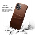 iPhone 12 Mini  (5.4 inches) 2020 Release Case,Luxury Back Card Holder Case Hard Leather Protective Cover