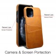 iPhone 12 & iPhone 12 Pro (6.1 inches) 2020 Release Case,Luxury Back Card Holder Case Hard Leather Protective Cover