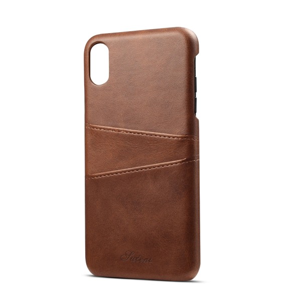 iPhone X & iPhone XS 5.8 inches Case,Luxury Back Card Holder Case Hard Leather Protective Cover