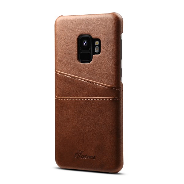 Samsung Galaxy S9 Plus Case,Luxury Back Card Holder Case Hard Leather Protective Cover