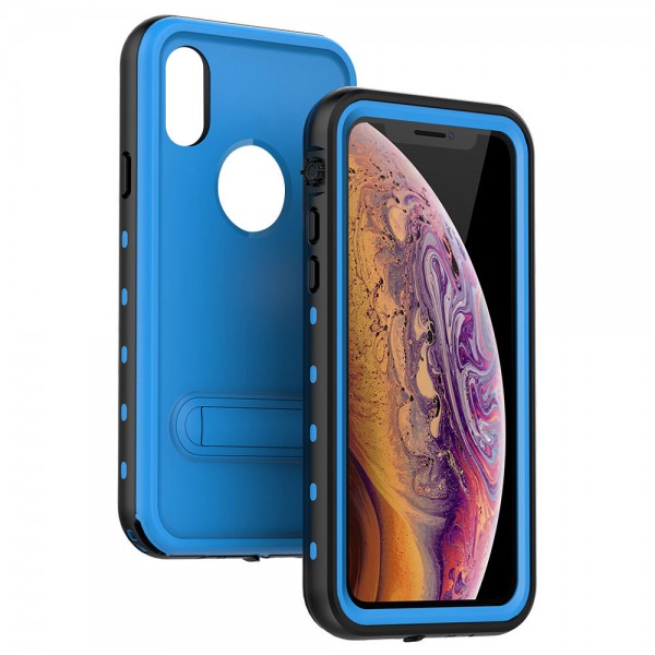 iPhone Xs Max 6.5 inches Waterproof Case ,Shockproof Built-in Screen Protector Full-Body Rugged Resistant Protective Hard Cover w/ Kickstand