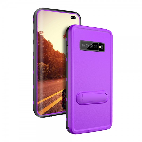 Samsung Galaxy S10 Plus Waterproof Case ,Shockproof Built-in Screen Protector Full-Body Rugged Resistant Protective Hard Cover w/ Kickstand