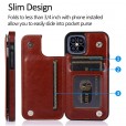 For iPhone 11 (6.1) Leather Wallet Card Holder Stand Cover Case