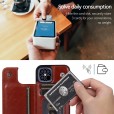 For iPhone 11 (6.1) Leather Wallet Card Holder Stand Cover Case