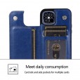 For iPhone 12 Leather Wallet Card Holder Stand Cover Case