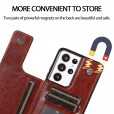 Samsung Galaxy S21 Ultra 6.8 inches Case,Shockproof PU Leather Wallet Card Holder Kickstand Flip Magnetic Hybrid Rubber Back Cover