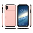 iPhone 7 Plus & iPhone 8 Plus (5.5 inches ) Case,Slidable Hiddren Cards Slot Holder Anti-scratch Shockproof Bumper Protection Dual Layers Back Cove