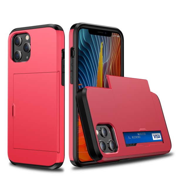 iPhone11 Pro 5.8 Inches 2019 Case,Slidable Hiddren Cards Slot Holder Anti-scratch Shockproof Bumper Protection Dual Layers Back Cove