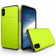iPhone XR 6.1 inches Case,Slidable Hiddren Cards Slot Holder Anti-scratch Shockproof Bumper Protection Dual Layers Back Cove