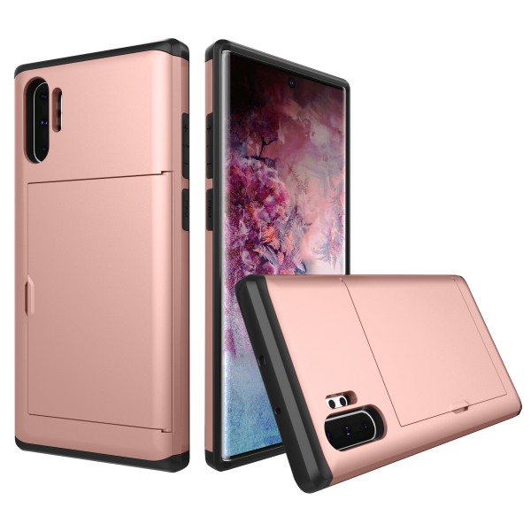 Samsung Galaxy Note10 & Note10 5G Case,Slidable Hiddren Cards Slot Holder Anti-scratch Shockproof Bumper Protection Dual Layers Back Cove