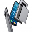 Samsung Galaxy S10 Case,Slidable Hiddren Cards Slot Holder Anti-scratch Shockproof Bumper Protection Dual Layers Back Cove