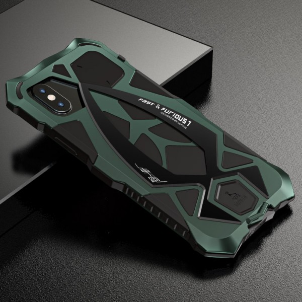 iPhone XR 6.1 inches Case,Shockproof Rugged with Built-in Screen Protector Metal Armor Bumper Heavy Duty Protective Cover