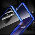 Galaxy Note 20 Case with Back Sreen Protector, Magnetic Adsorption Metal Tempered Glass Cover with Camera Protector Anti-scratch Wireless Charging