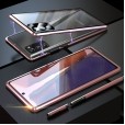 Galaxy Note 20 Case with Back Sreen Protector, Magnetic Adsorption Metal Tempered Glass Cover with Camera Protector Anti-scratch Wireless Charging