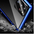 Galaxy Note 20 Ultra Case with Back Sreen Protector, Magnetic Adsorption Metal Tempered Glass Cover with Camera Protector Anti-scratch Wireless Charging