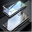 Samsung Galaxy S20 Case with Back Sreen Protector, Magnetic Adsorption Metal Tempered Glass Cover with Camera Protector Anti-scratch Wireless Charging