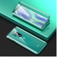 OnePlus 8 Case,Magnetic Adsorption Front and Back Tempered Glass Full Screen Coverage Flip Cover With Camera Lens Protector