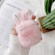 Airpods 1 & Airpods 2 Case,Cute Warm Rabbit Ears Furry Fluffy Headphones Full Protection Anti-scratch Cover