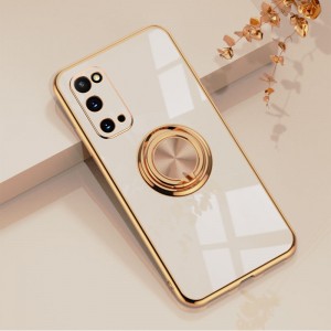 Shockproof Plating Soft TPU Ring Stand Smart Phone Case, For Samsung A52 5G