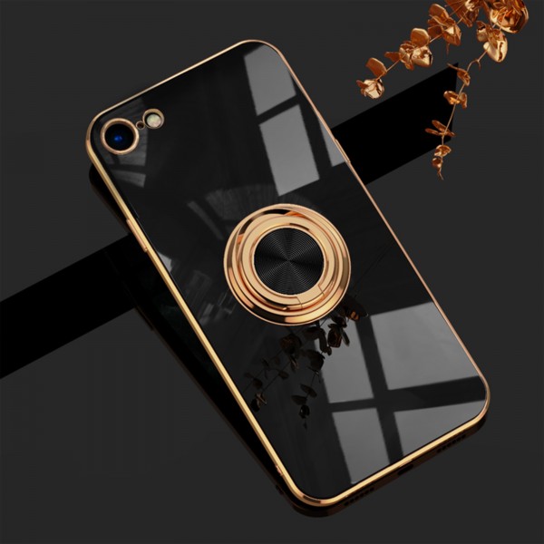 Shockproof Plating Soft TPU Ring Stand Smart Phone Case