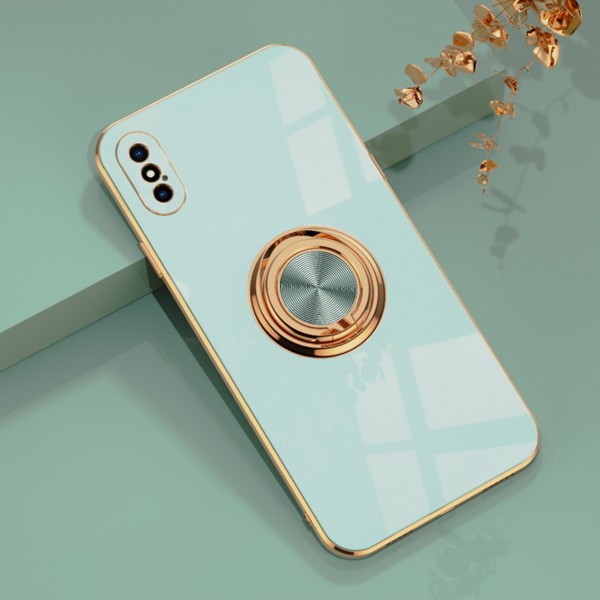 Shockproof Plating Soft TPU Ring Stand Smart Phone Case