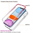 iPhone X & iPhone XS 5.8 inches Case,Crystal Clear PC Back With 2 Pcs Tempered Glass Screen Protector Full Protection Drop Proof Anti-scratch Cover