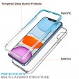 iPhone Xs Max 6.5 inches Case,Crystal Clear PC Back With 2 Pcs Tempered Glass Screen Protector Full Protection Drop Proof Anti-scratch Cover
