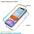 iPhone XR 6.1 inches Case,Crystal Clear PC Back With 2 Pcs Tempered Glass Screen Protector Full Protection Drop Proof Anti-scratch Cover