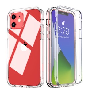 iPhone 12 Mini  (5.4 inches) 2020 Release Case,Full Body Shockproof Dual Layer Transparent  360° Protective Built-in Screen Protector Anti-Scratch Soft TPU Cover, For IPhone 12 Mini