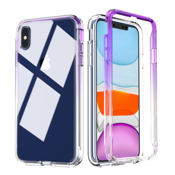 iPhone Xs Max 6.5 inches Case,Full Body Shockproof Dual Layer Transparent  360° Protective Built-in Screen Protector Anti-Scratch Soft TPU Cover