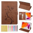 iPad 5th Generation 2017 9.7 inches Case,Smart Elepower Embossed Butterfly & Flower Leather with Auto Wake/Sleep Card Slots Folio Stand Cover