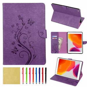 iPad Mini 1& Mini 2 &Mini 3 (7.9 inches )Tablet Case,Smart Elepower Embossed Butterfly & Flower Leather with Auto Wake/Sleep Card Slots Folio Stand Cover, For IPad Mini 1/IPad Mini 2/IPad Mini 3
