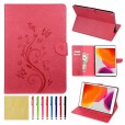 iPad Mini 1& Mini 2 &Mini 3 (7.9 inches )Tablet Case,Smart Elepower Embossed Butterfly & Flower Leather with Auto Wake/Sleep Card Slots Folio Stand Cover