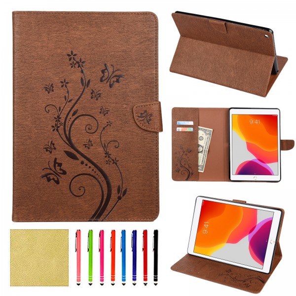 iPad Mini 5th Generation 2019 (7.9 inches ) Tablet Case,Smart Elepower Embossed Butterfly & Flower Leather with Auto Wake/Sleep Card Slots Folio Stand Cover