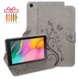 Samsung Galaxy Tab A 8.0 2019 (T290/T295/T297) Case, Smart Elepower Embossed Butterfly & Flower Leather with Auto Wake/Sleep Card Slots Folio Stand Cover