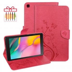 Samsung Galaxy Tab A 10.1 inch 2019 T510/T515 Case,Smart Elepower Embossed Butterfly & Flower Leather with Auto Wake/Sleep Card Slots Folio Stand Cover, For Samsung Tab a 10.1