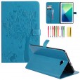 Samsung Galaxy Tab A 10.1 (2016) T580 T585 Case,Embossed Cat & Tree PU Magnetic Flip Leather Stand Folio Wallet Cover with Credit Card Slots