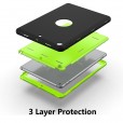 iPad 5th Gen 2017 & 6th Gen 2018 ( 9.7 inches ) Case, 3 in 1 Heavy Duty Rugged Hybrid Silicone PC Kids Safe Shockproof Protective Cover