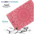 iPad 5th Generation 2017 9.7 inches Case,Sunflower Embossed Pattern kickstand Magnetic Leather Protective Cover with Card/Cash Holder