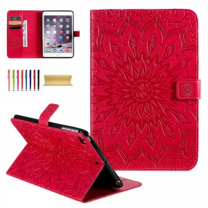 iPad Pro 10.5 inches Tablet Case, Sunflower Embossed Pattern kickstand Magnetic Flip Leather Protective Cover with Card/Cash Holder, For IPad 10.5 (2017)/IPad 10.5 (2019)