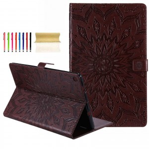 Samsung Galaxy Tab A 9.7 T550/T555 2018 Releasesed Case,Sunflower Embossed Pattern kickstand Magnetic Flip Leather Protective Cover with Card/Cash Holder, For Samsung Tab A 9.7