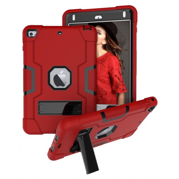 iPad Mini 1 & Mini 2 & Mini 3 Tablete Case,Rugged Heavy Duty Hybrid PC Dual Layer Shockproof Kickstand Without Screen Protector Kids Friendly