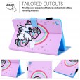 Case Compatible with iPad Mini 6 (8.3 inch, 2021), Cute Pattern PU Leather Child Stand Protective Cover with [Wallet Pocket] [Book Cover Design] [Auto Sleep/Wake], Rainbow Unicorn
