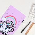 Case Compatible with iPad Mini 6 (8.3 inch, 2021), Cute Pattern PU Leather Child Stand Protective Cover with [Wallet Pocket] [Book Cover Design] [Auto Sleep/Wake], Rainbow Unicorn