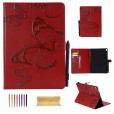 iPad Pro 10.5 Case, Embossed Butterfly Pattern Magnetic Flip Leather Folio Stand with Card Slots Wallet Cover