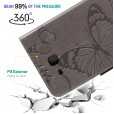 Samsung Galaxy Tab A 7.0 (2016 Release) T280/T285 Case,  Embossed Butterfly Pattern Magnetic Flip Leather Folio Stand with Card Slots Wallet Cover