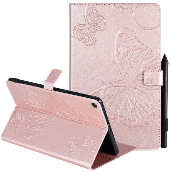 Samsung Galaxy Tab A 8.0 2015 Release(SM-T350/T355) Case,  Embossed Butterfly Pattern Magnetic Flip Leather Folio Stand with Card Slots Wallet Cover