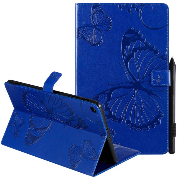 Samsung Galaxy Tab A 8.0 2017 T380/T385 Case,  Embossed Butterfly Pattern Magnetic Flip Leather Folio Stand with Card Slots Wallet Cover