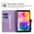 Samsung Galaxy Tab A 10.1 (2016) T580 T585 Case,  Embossed Butterfly Pattern Magnetic Flip Leather Folio Stand with Card Slots Wallet Cover