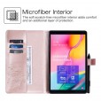 Samsung Galaxy Tab A 10.1 (2016) T580 T585 Case,  Embossed Butterfly Pattern Magnetic Flip Leather Folio Stand with Card Slots Wallet Cover